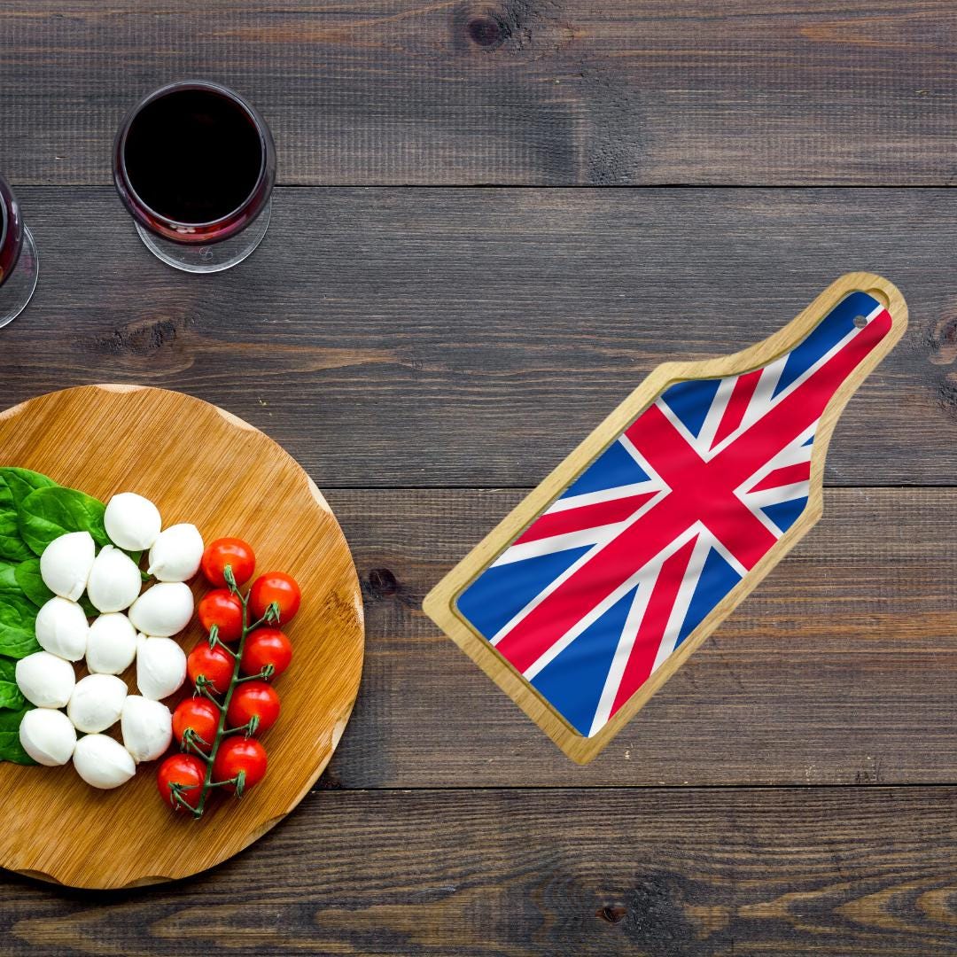 Wine and Cheese Cutting Board W/ Custom flag artwork
