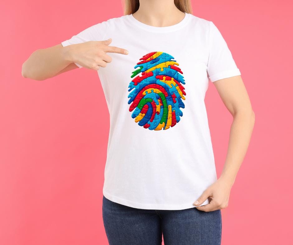 Autism Fingerprint T-Shirt-Endor's Custom Labs