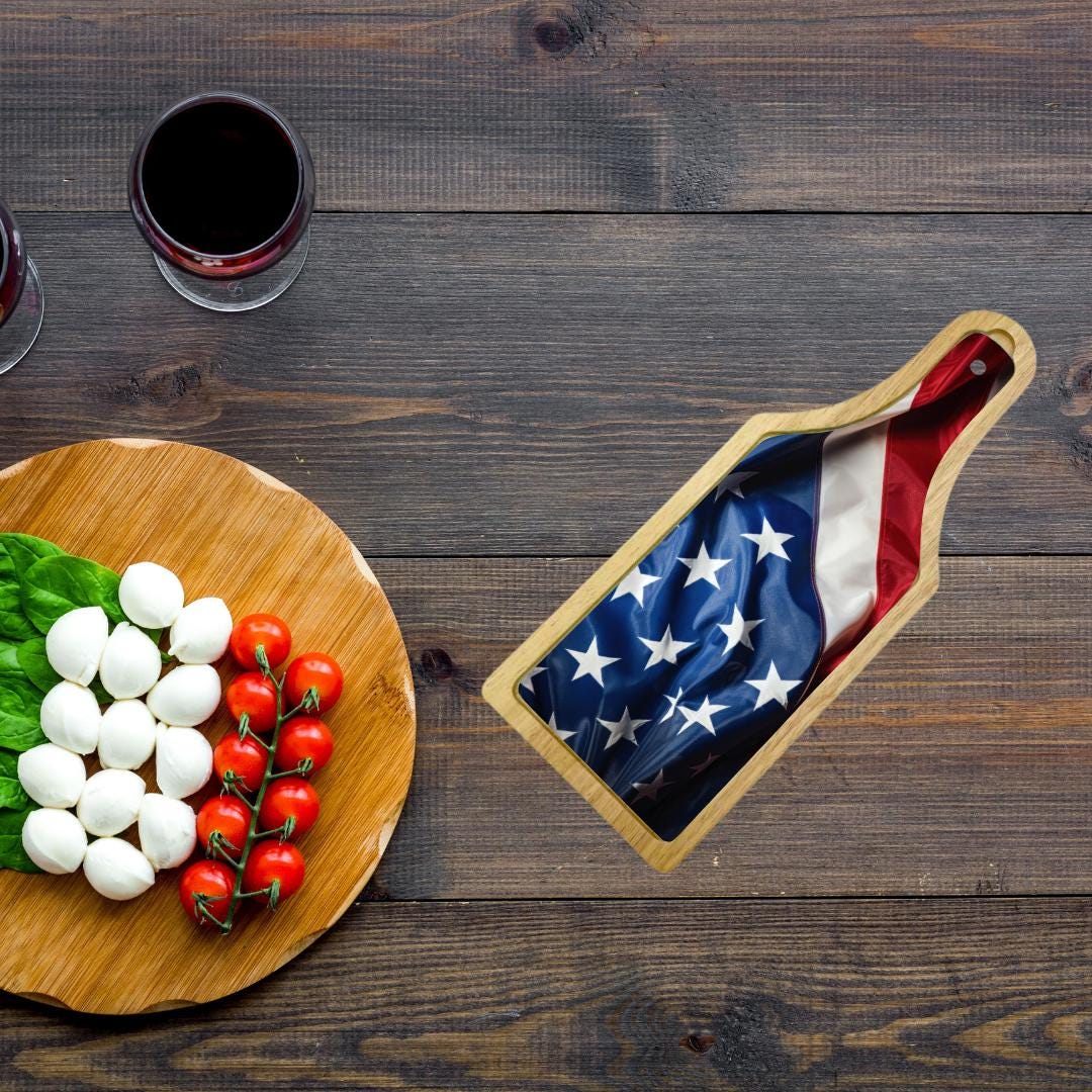 Wine and Cheese Cutting Board W/ Custom flag artwork-Endor's Custom Labs