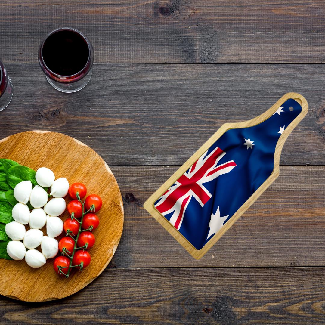 Wine and Cheese Cutting Board W/ Custom flag artwork-Endor's Custom Labs