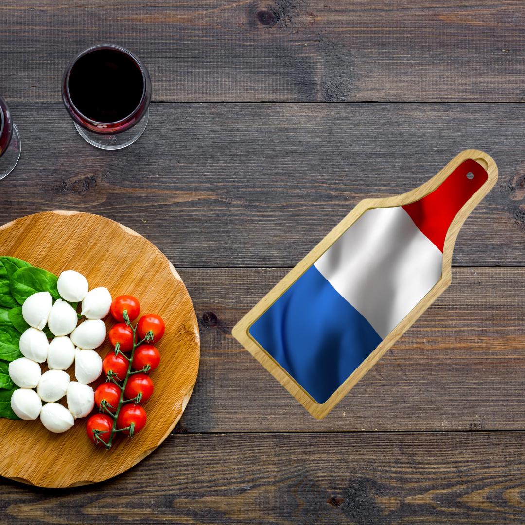 Wine and Cheese Cutting Board W/ Custom flag artwork-Endor's Custom Labs