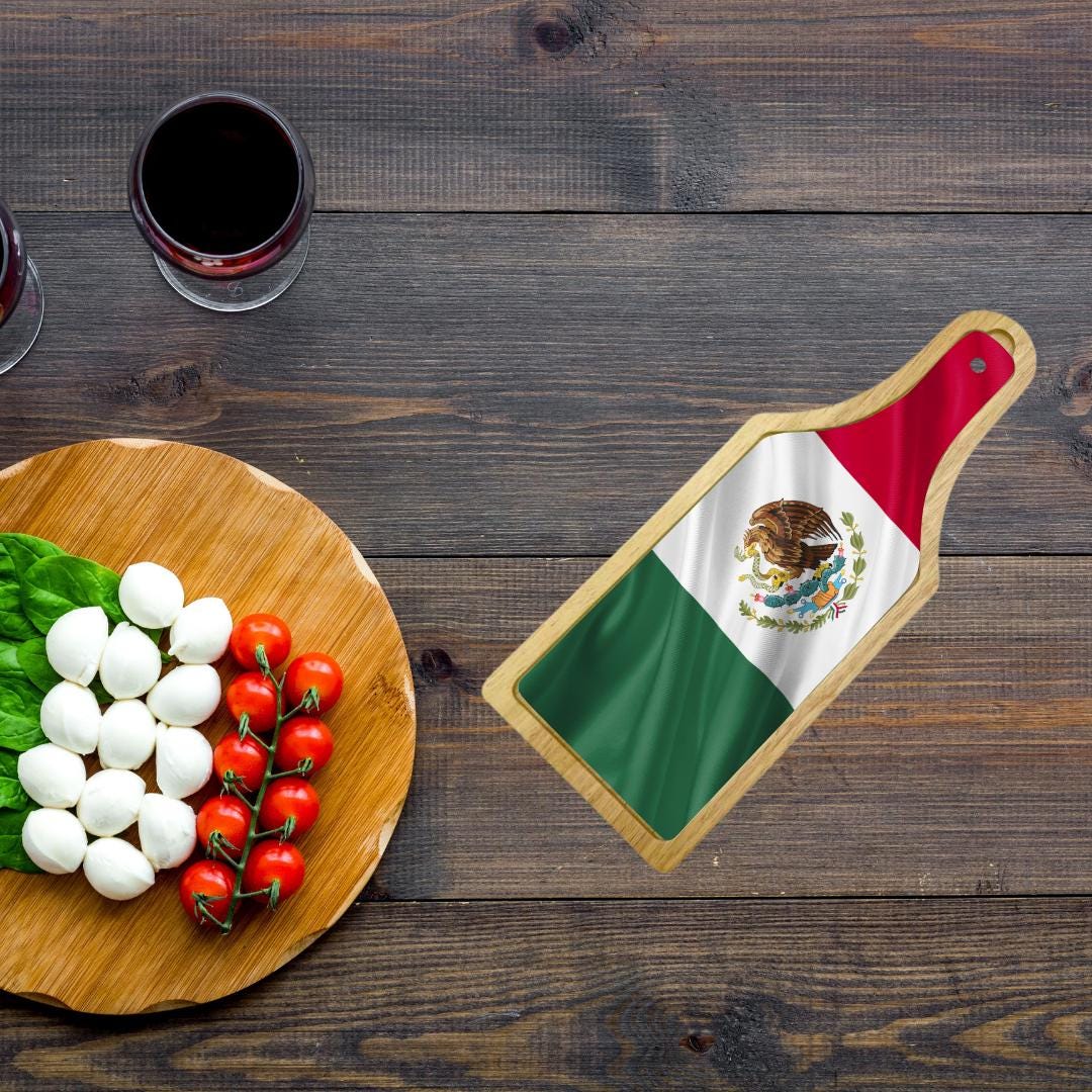 Wine and Cheese Cutting Board W/ Custom flag artwork-Endor's Custom Labs