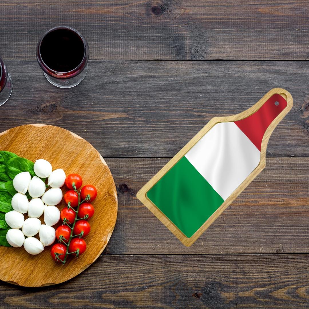 Wine and Cheese Cutting Board W/ Custom flag artwork-Endor's Custom Labs