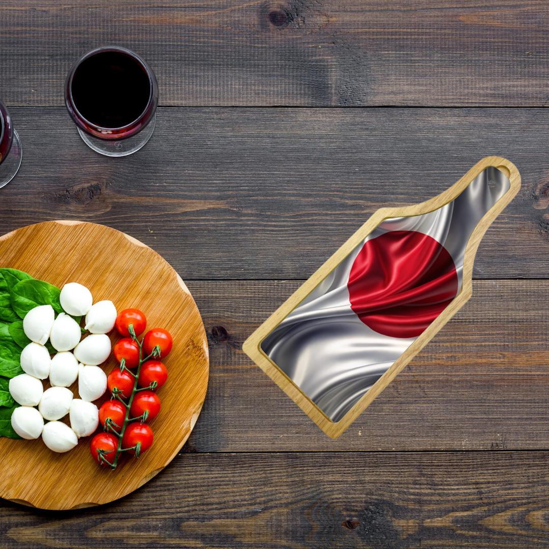 Wine and Cheese Cutting Board W/ Custom flag artwork-Endor's Custom Labs