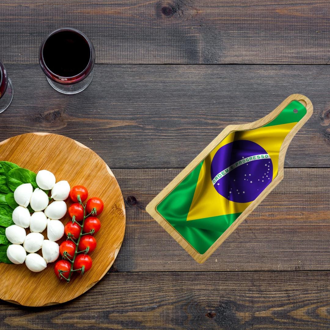 Wine and Cheese Cutting Board W/ Custom flag artwork-Endor's Custom Labs