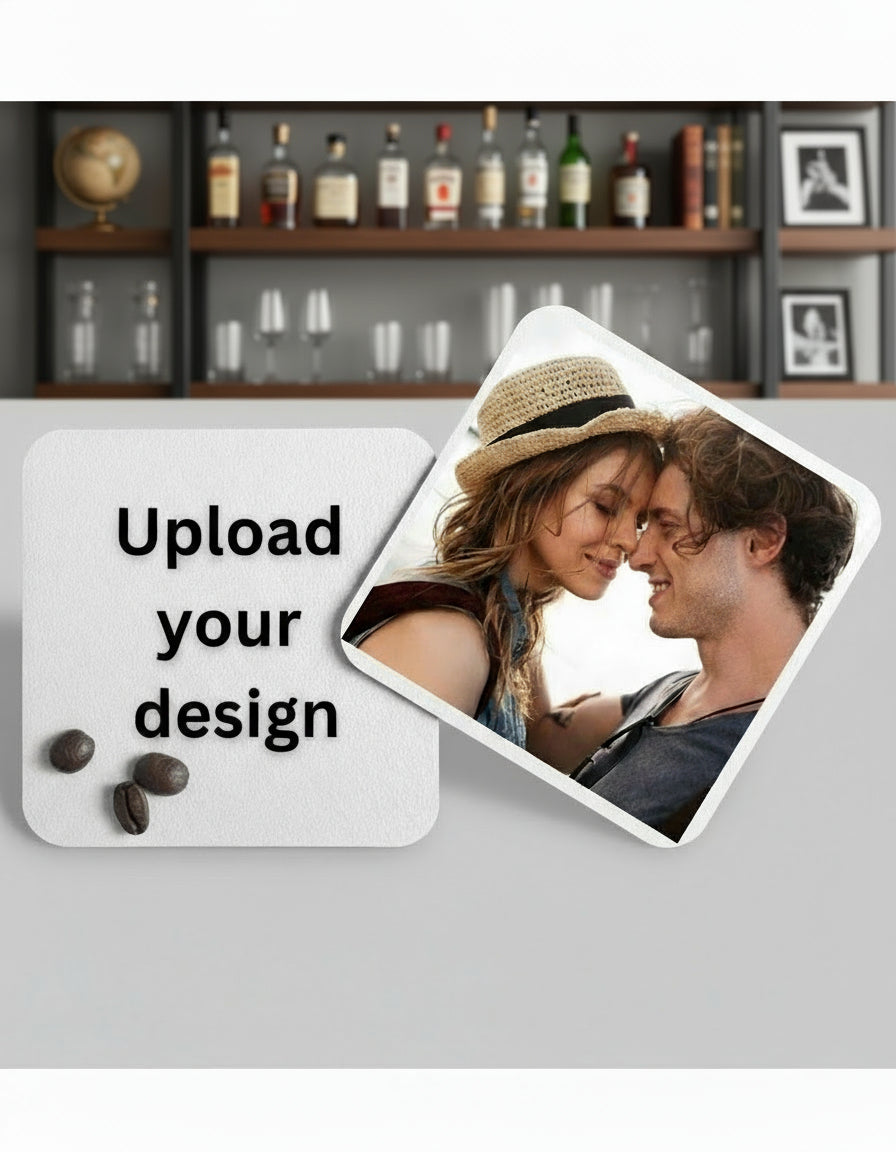 Personalized Coaster Square 3.5 x 3.5 inch (Set of 2)-Endor's Custom Labs