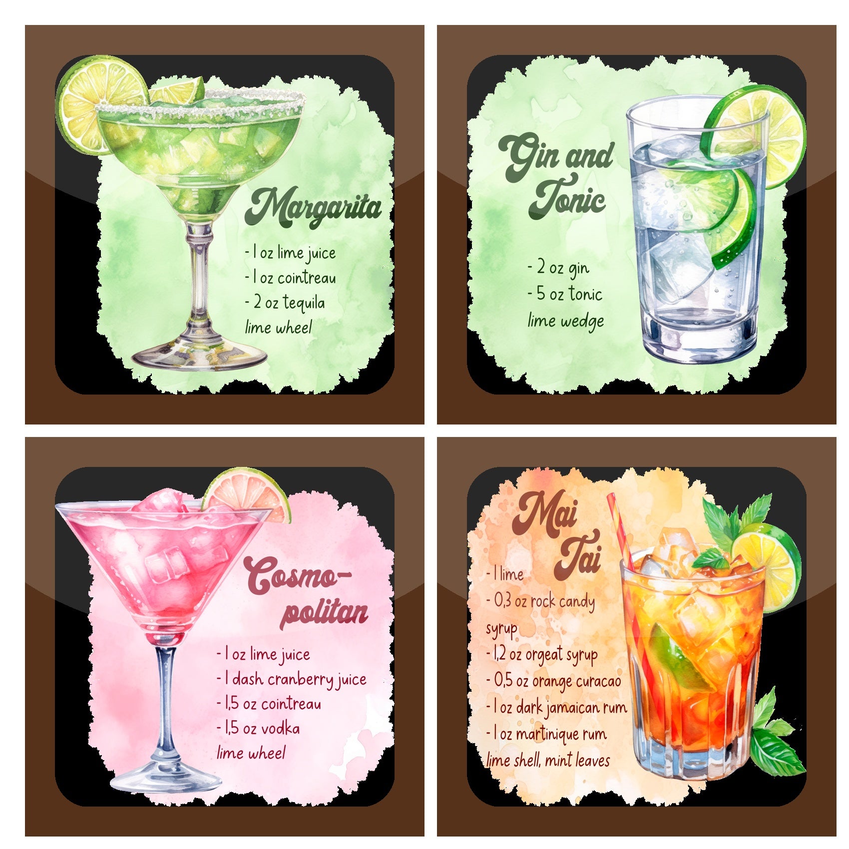 Personalized Coaster Square 3.5 x 3.5 inch (Set of 2)