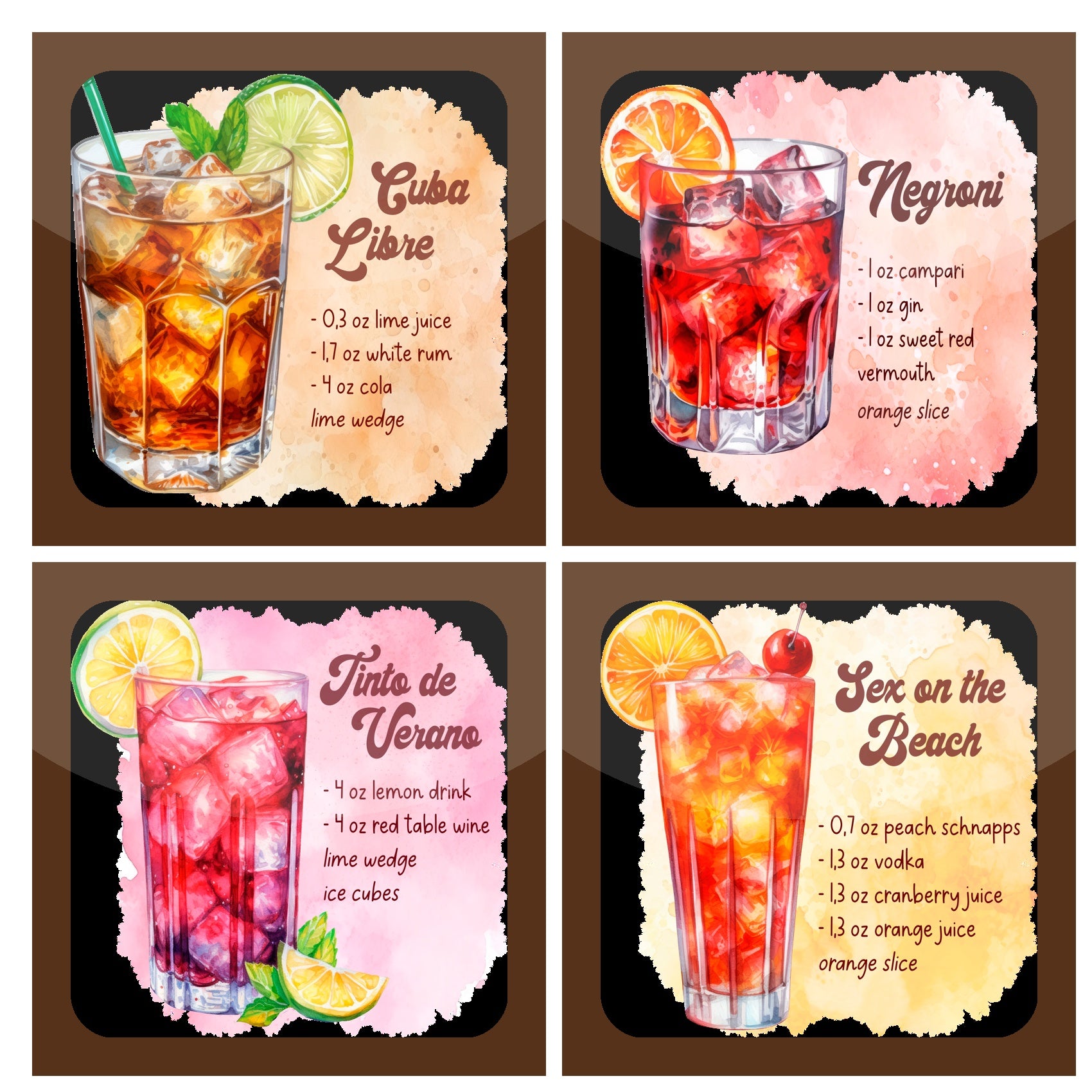 Personalized Coaster Square 3.5 x 3.5 inch (Set of 2)