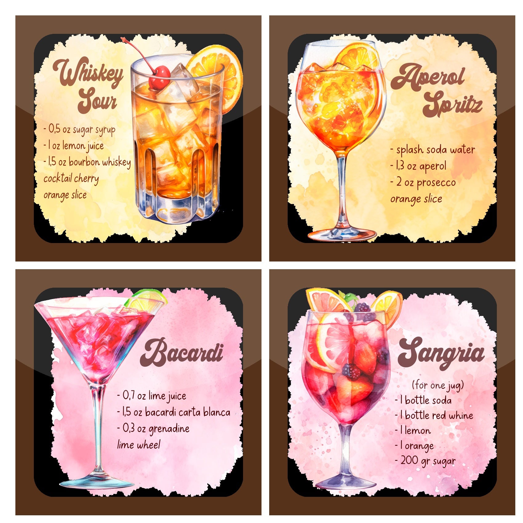 Personalized Coaster Square 3.5 x 3.5 inch (Set of 2)