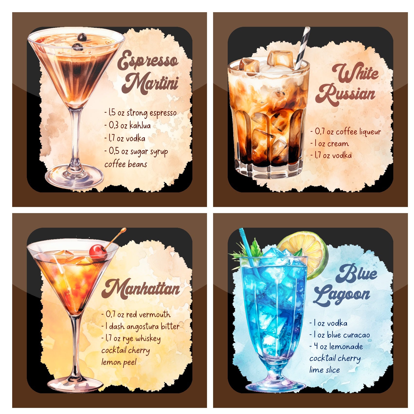 Personalized Coaster Square 3.5 x 3.5 inch (Set of 2)