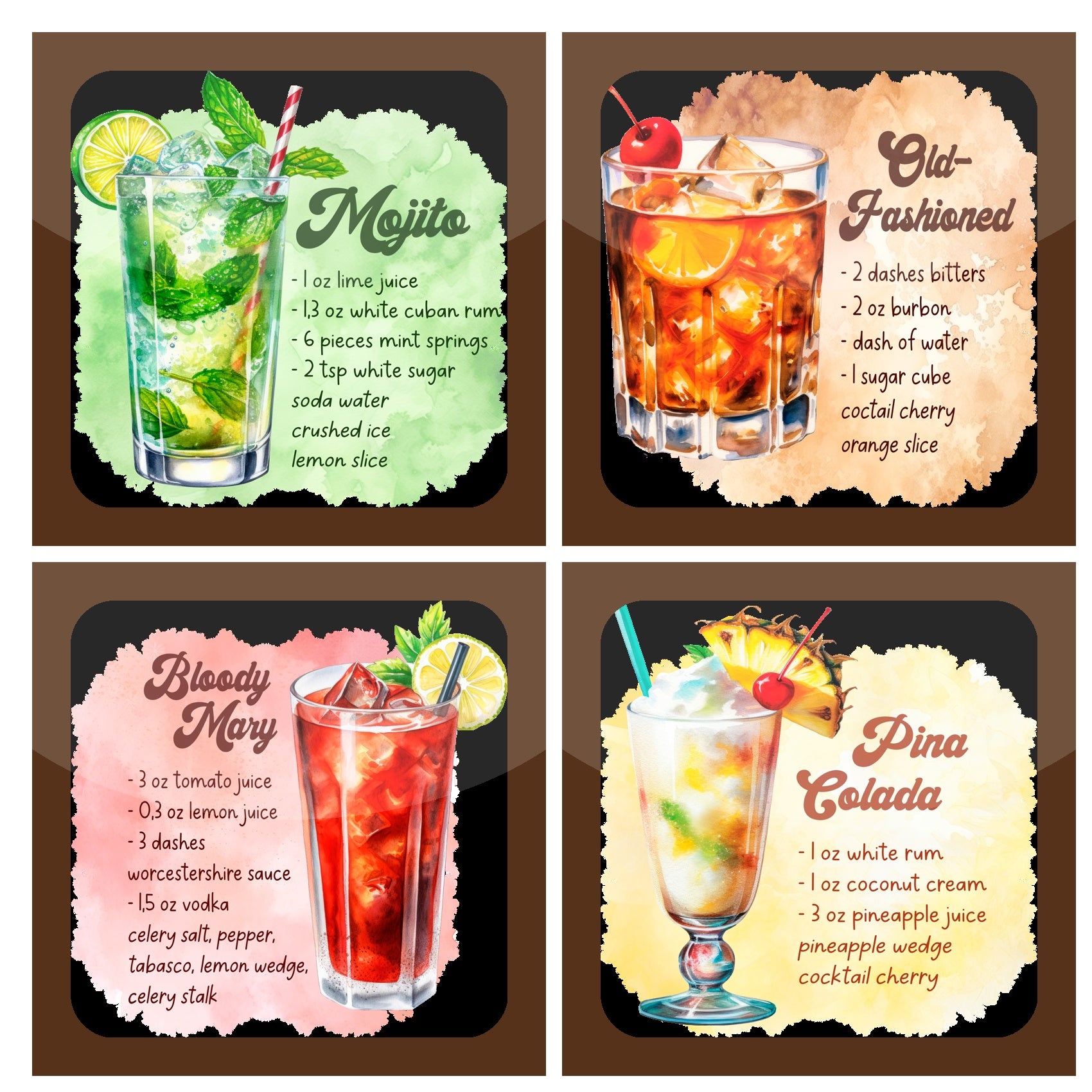 Personalized Coaster Square 3.5 x 3.5 inch (Set of 2)