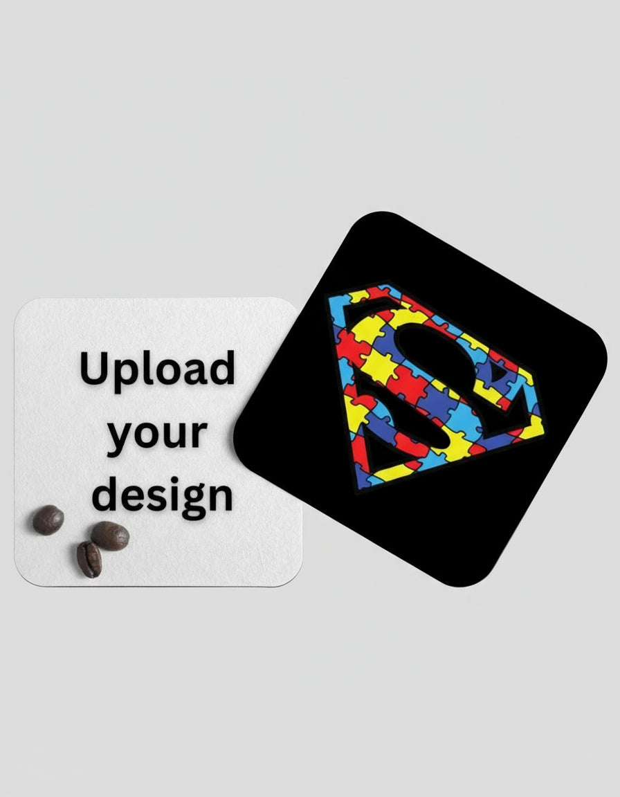 Personalized Coaster Square 3.5 x 3.5 inch (Set of 2)-Endor's Custom Labs