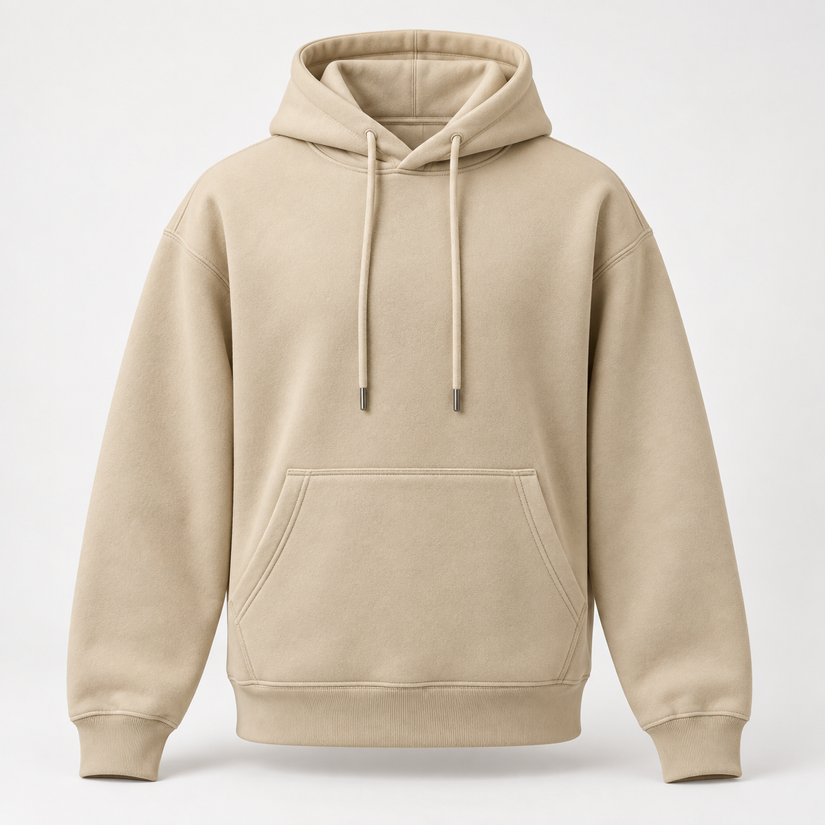 Sand heavyweight hoodie by Endor's Custom Labs, front view